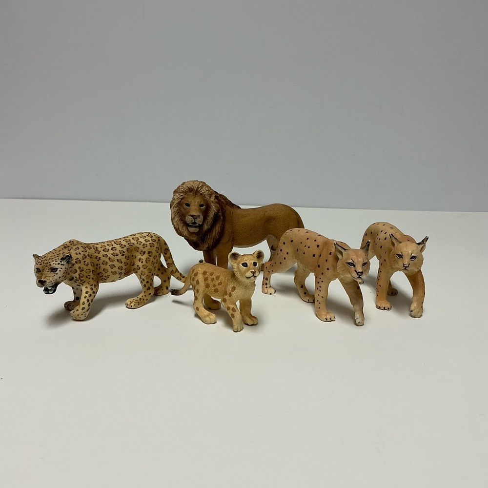 Schleich Toy Animals Lot- Lion, Lynx, Leopard